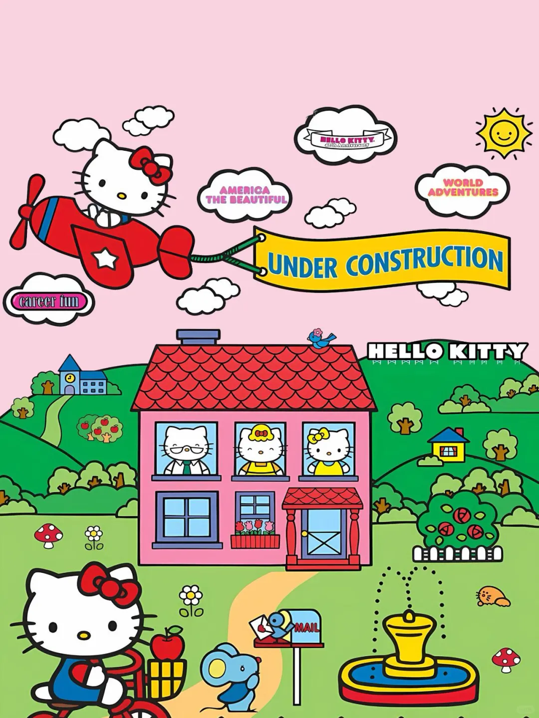 手机壁纸｜HelloKitty 卡通插画期