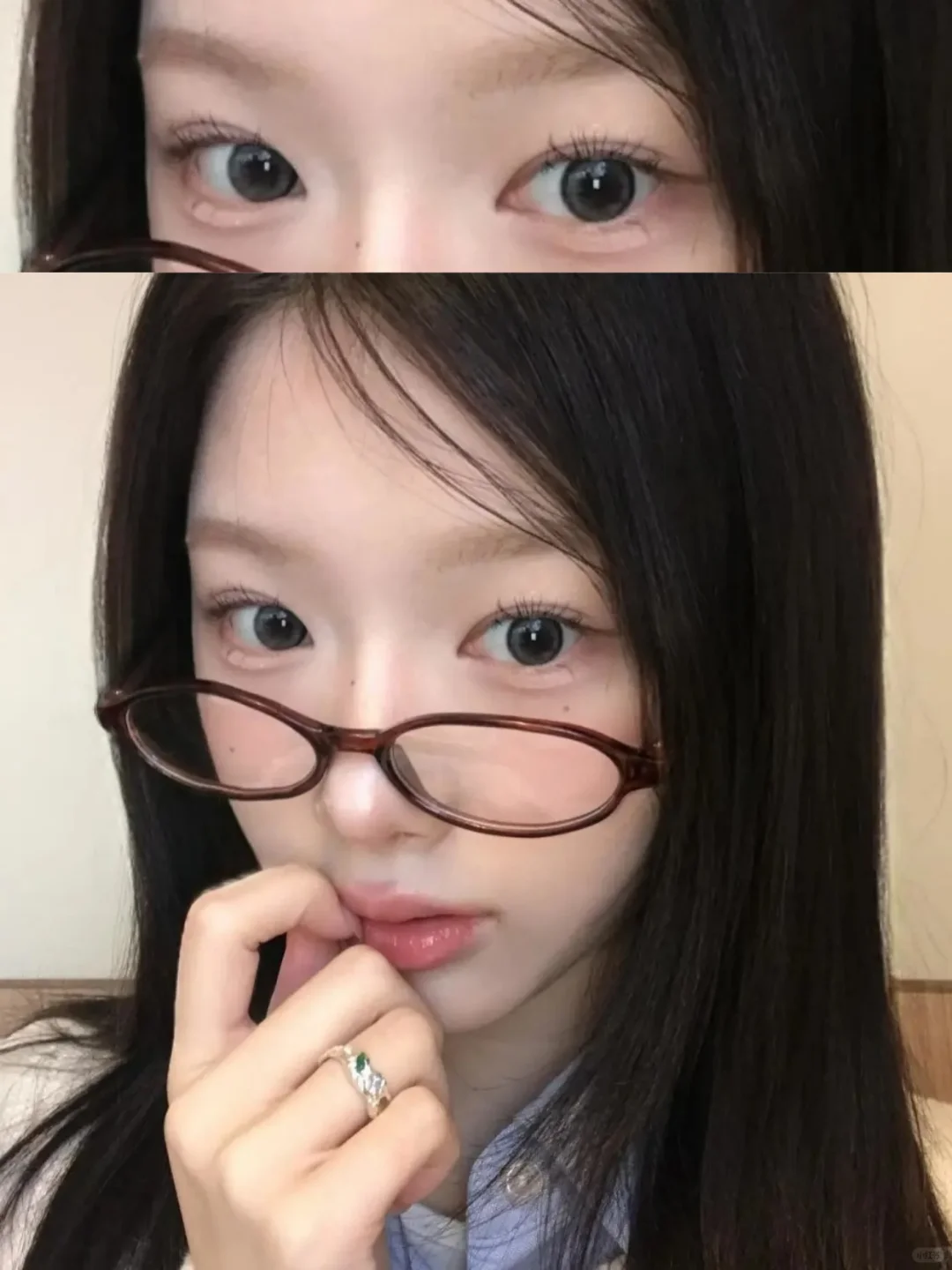 韩女双眼皮模！超自然