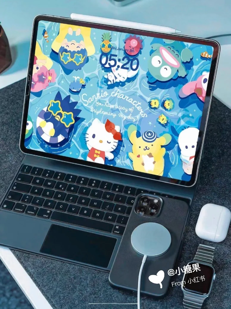 Hellokitty蓝色大海 可爱治愈ipad壁纸