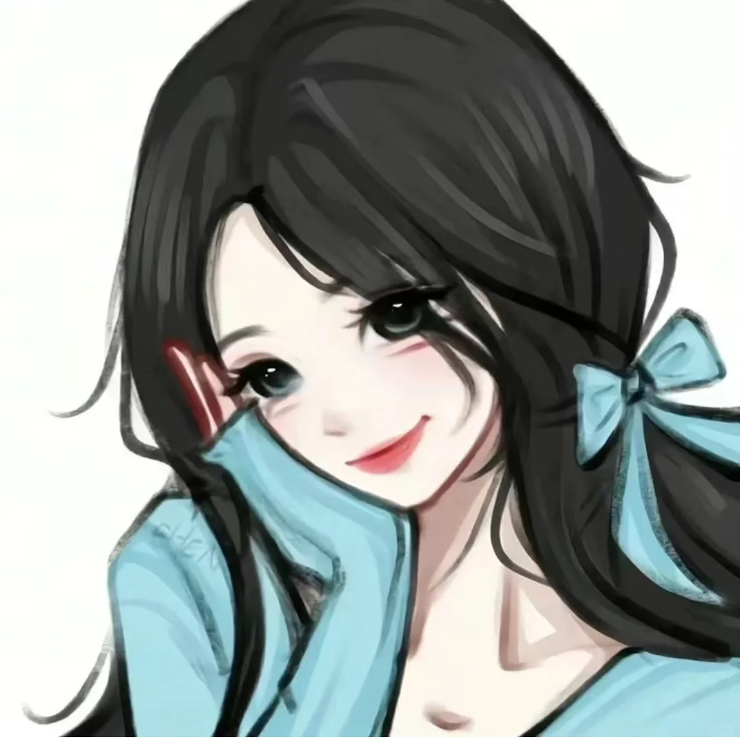 女生蓝色漫画头像
