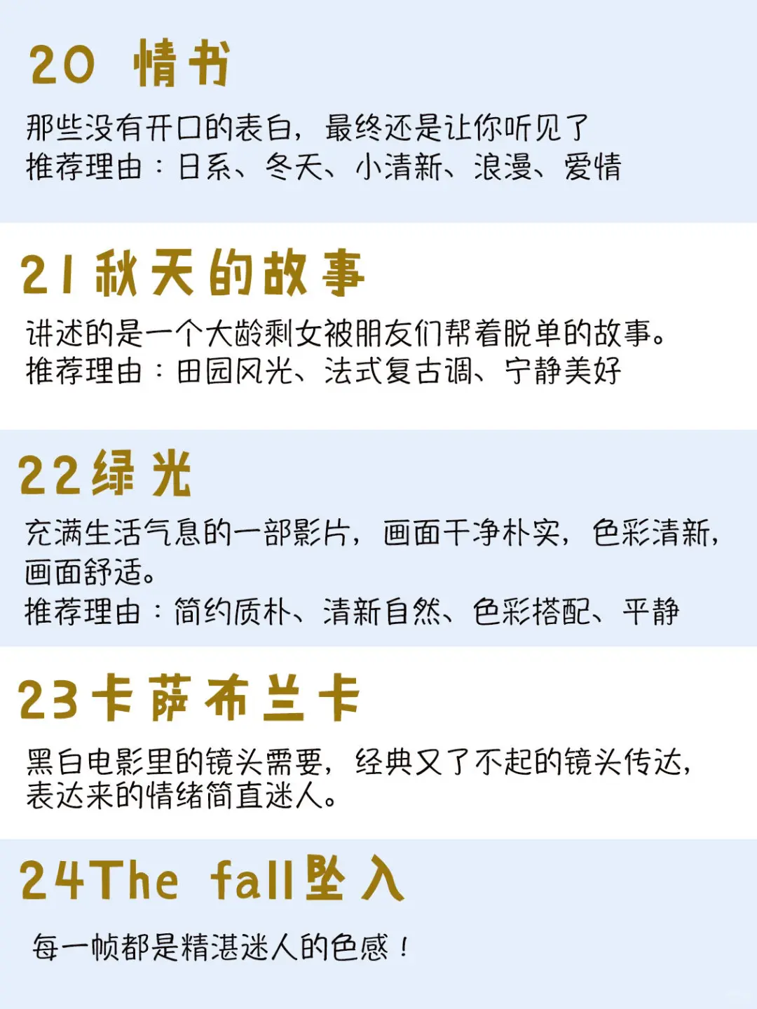 强烈推荐‼️提高审美必看的2⃣️4⃣️部电影?