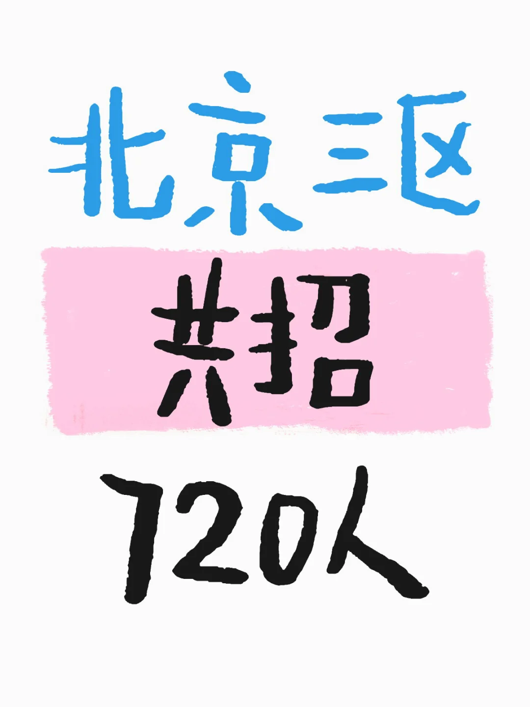 北京三区共招720人，有编，大专可报！