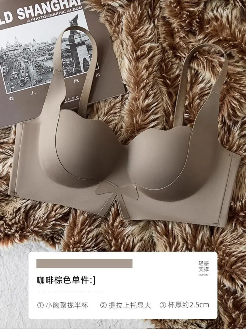 无痕内衣女小胸聚拢加厚显大收副乳防下垂白