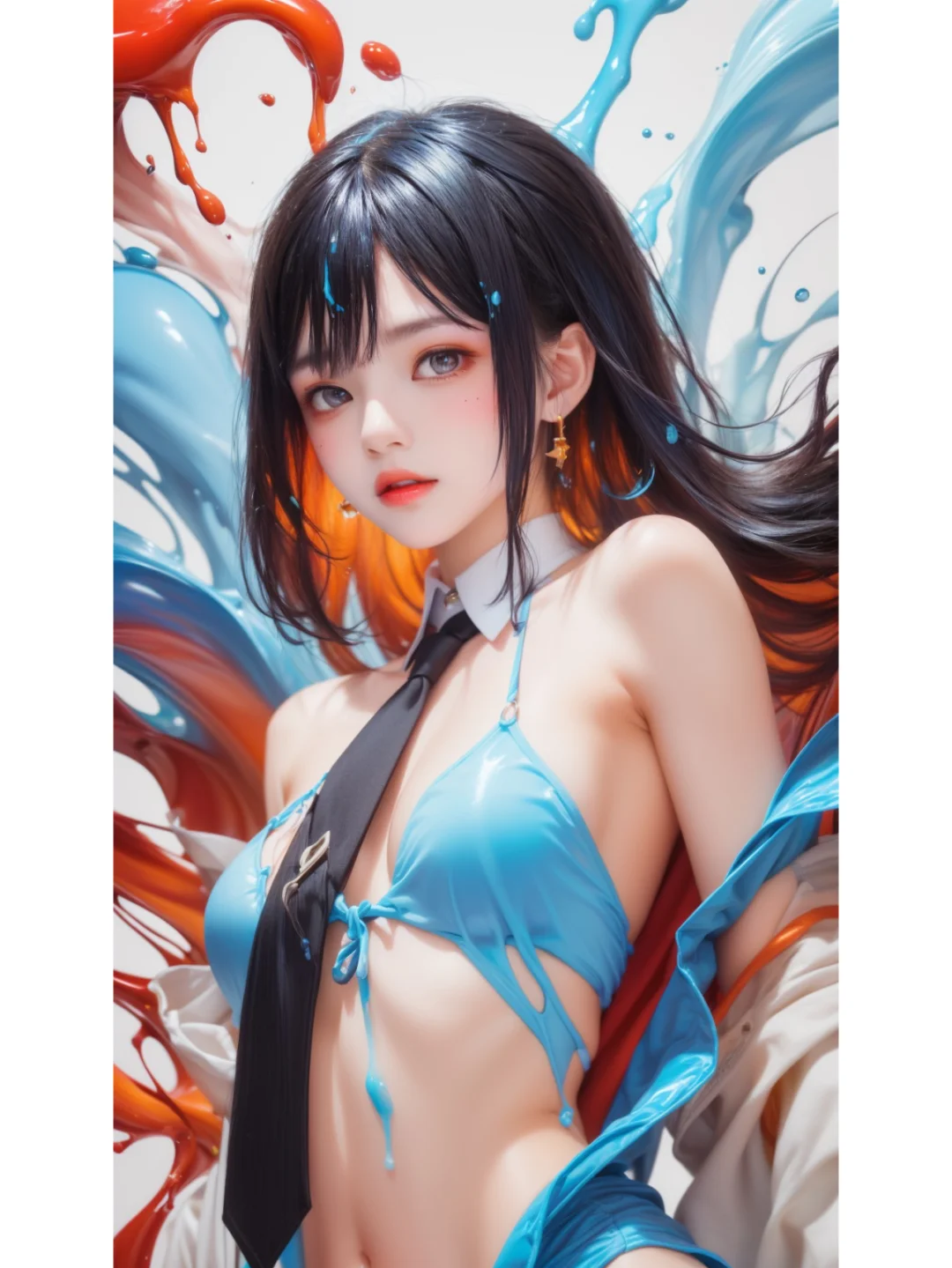 【AIart】AI人摄，裸肩彩釉，纯美少女
