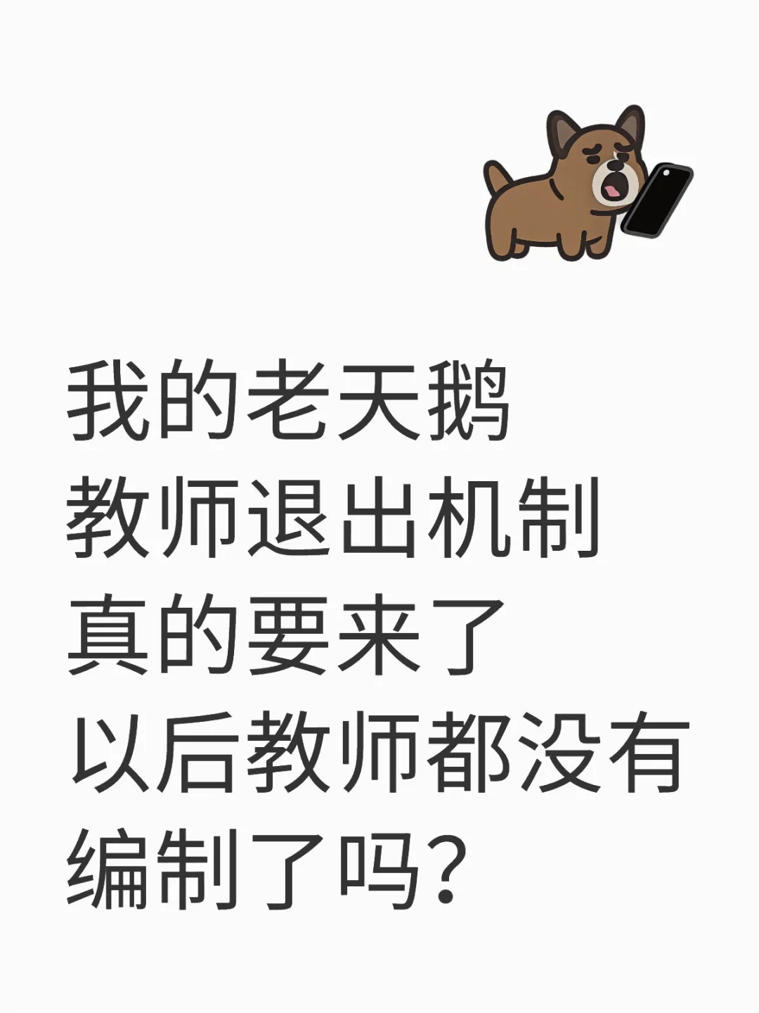 我的老天鹅，教师真的要退出编制了吗？