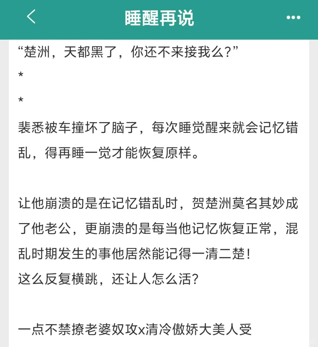 不禁撩老婆奴攻—清冷傲娇大美人受！！！！