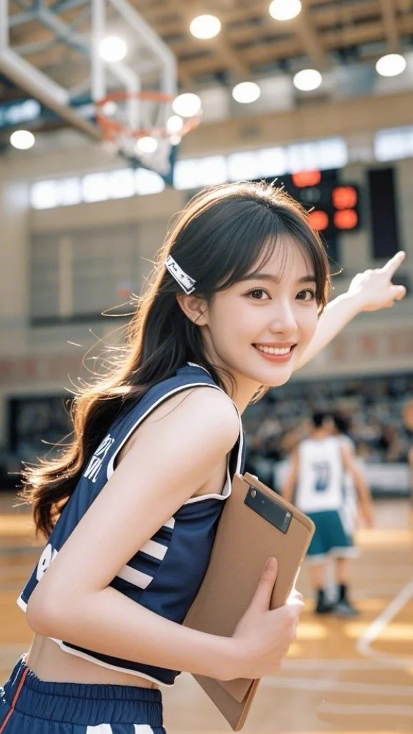 赛场上闪闪发光的运动女孩