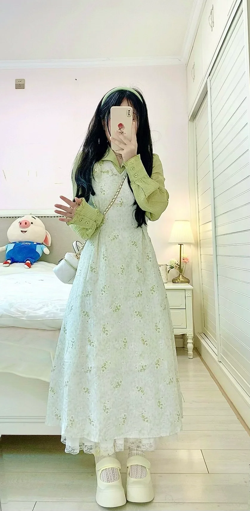 151｜才100多超温柔碎花绿仙女裙绝美