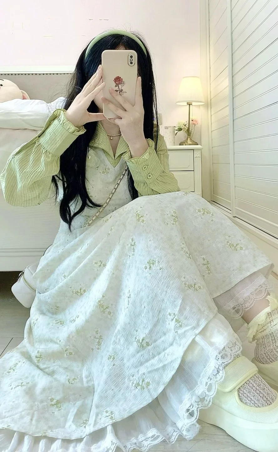 151｜才100多超温柔碎花绿仙女裙绝美