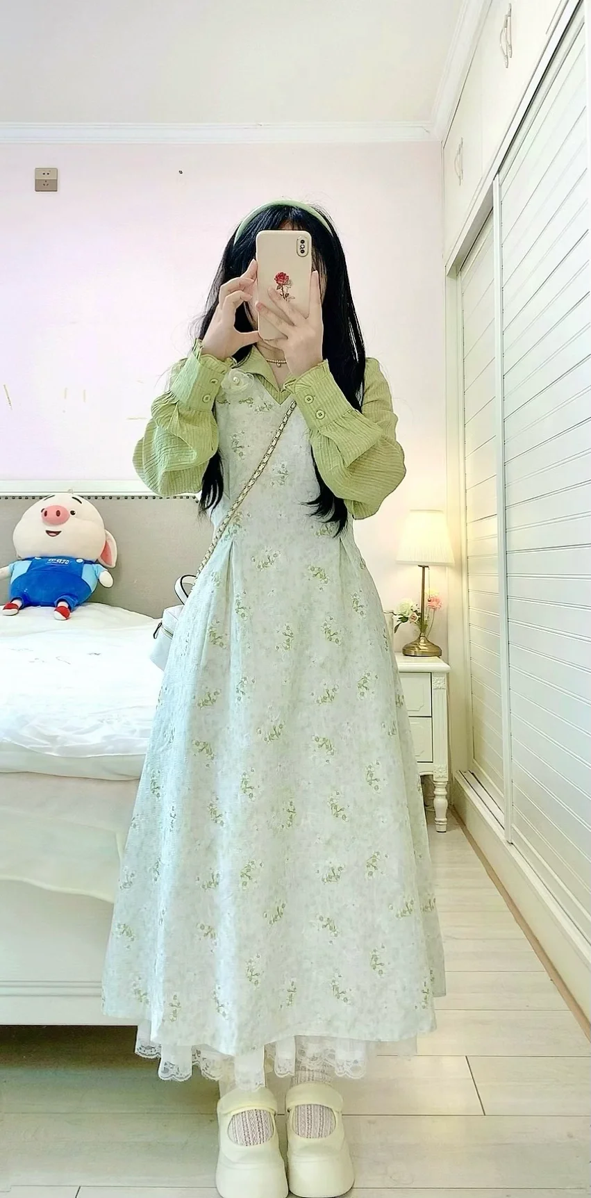 151｜才100多超温柔碎花绿仙女裙绝美