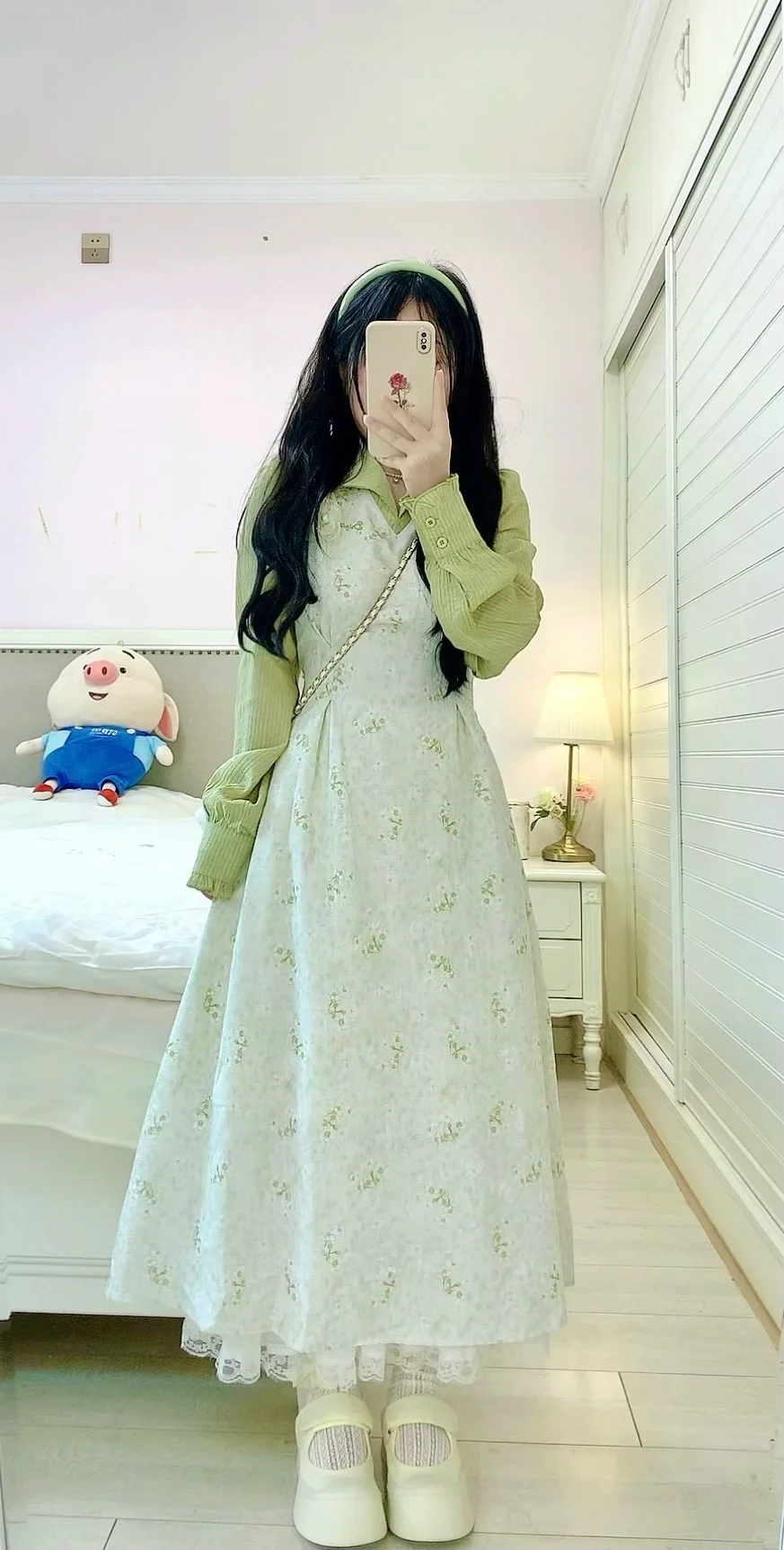 151｜才100多超温柔碎花绿仙女裙绝美