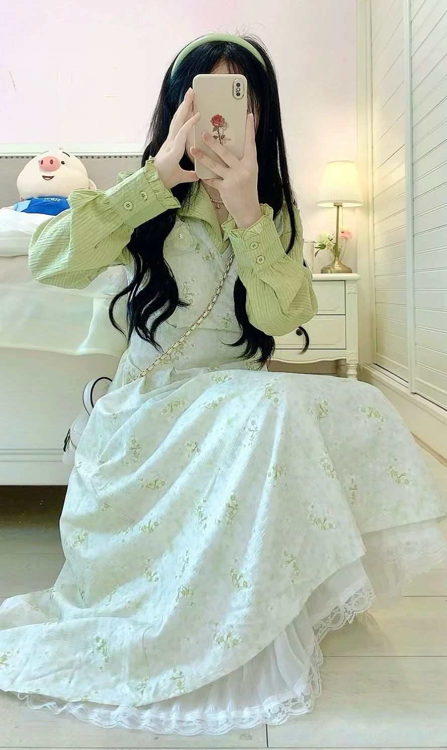 151｜才100多超温柔碎花绿仙女裙绝美