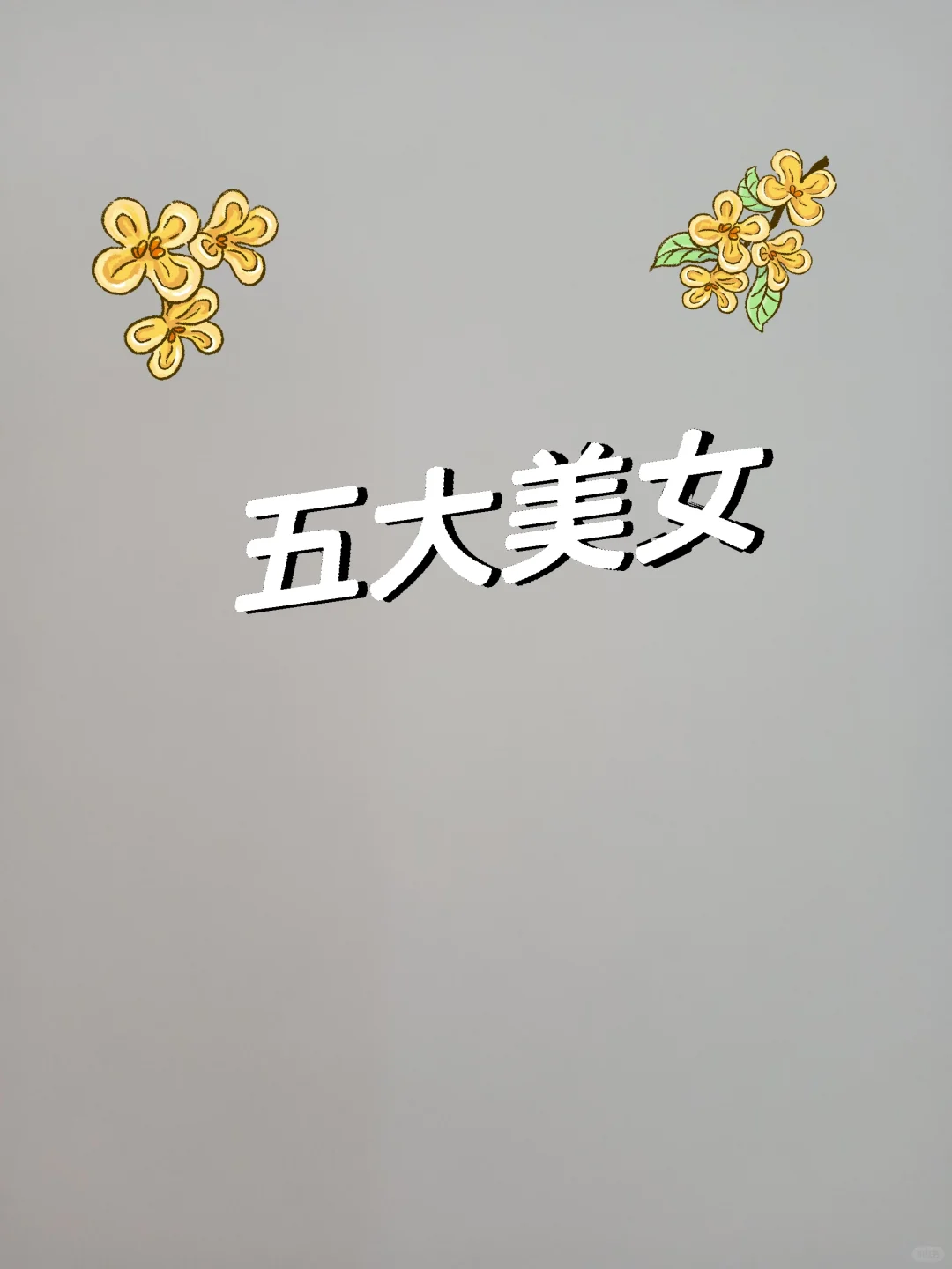 五大美女，没你家勿喷！