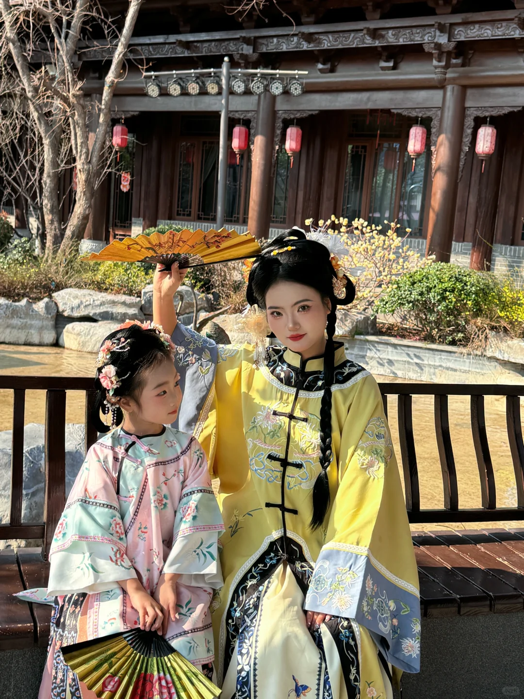 谁说亲子汉服照只能拍唐风！清汉女来咯