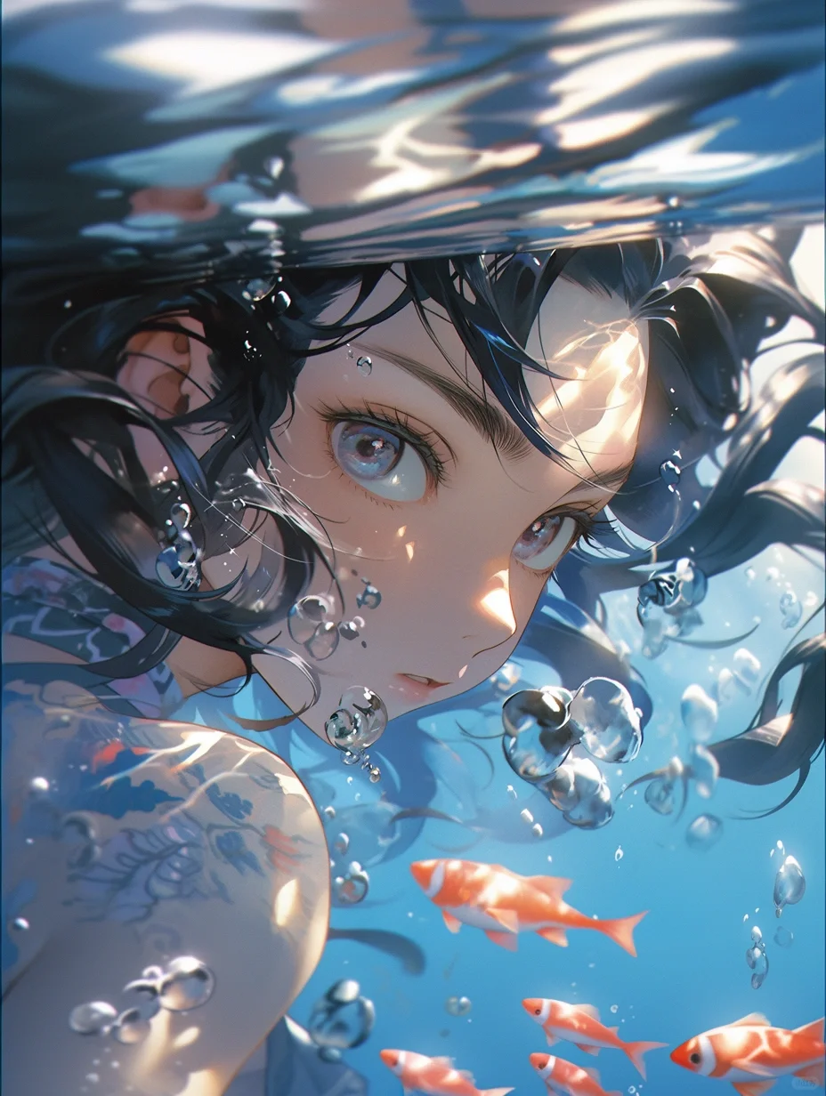 悬溺·水下摄影女孩【每日关键词①】
