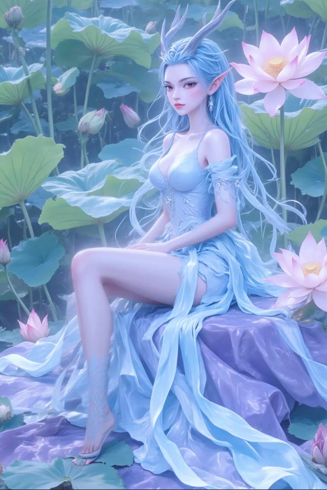 敖闰光脚白嫩大长腿太辣了吧