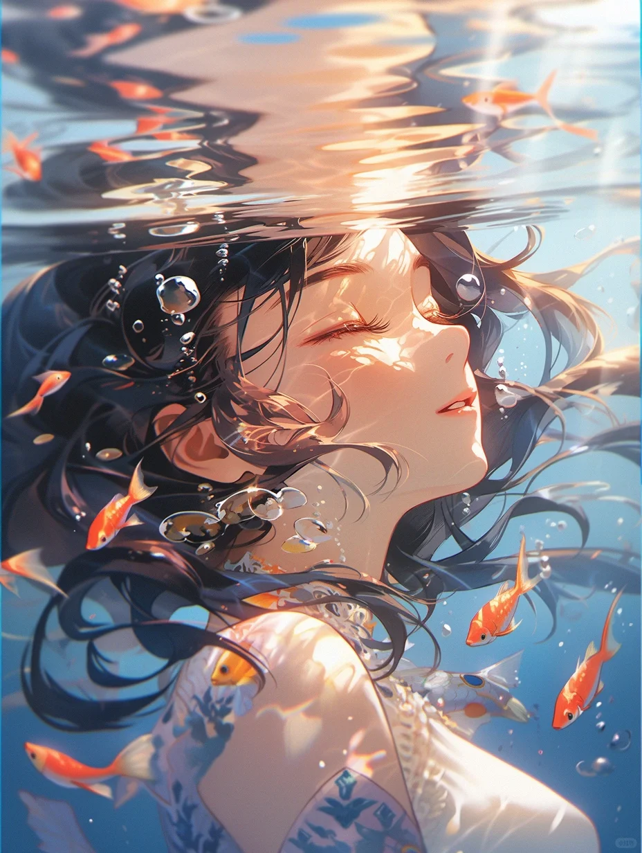悬溺·水下摄影女孩【每日关键词①】