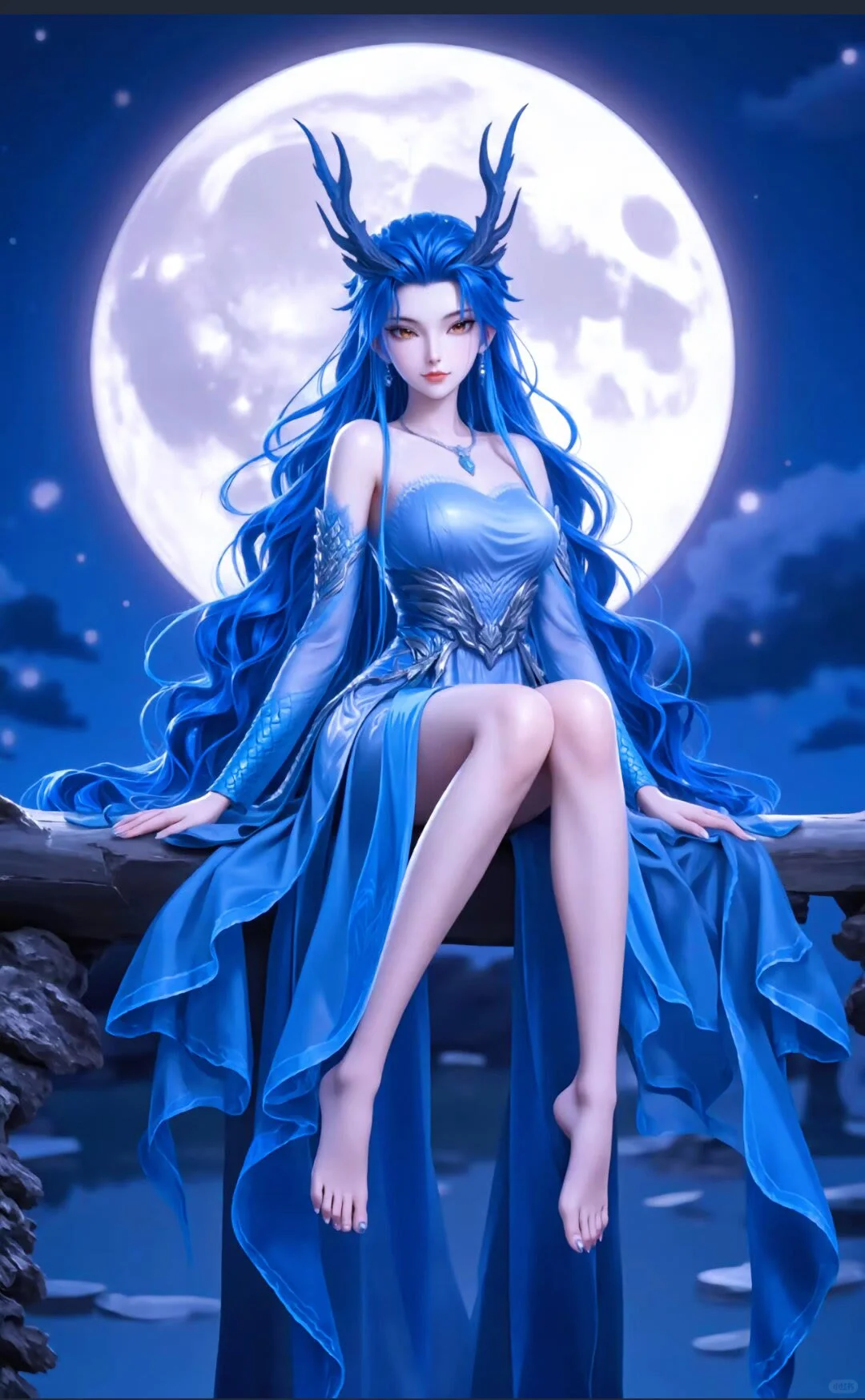 敖闰光脚白嫩大长腿太辣了吧