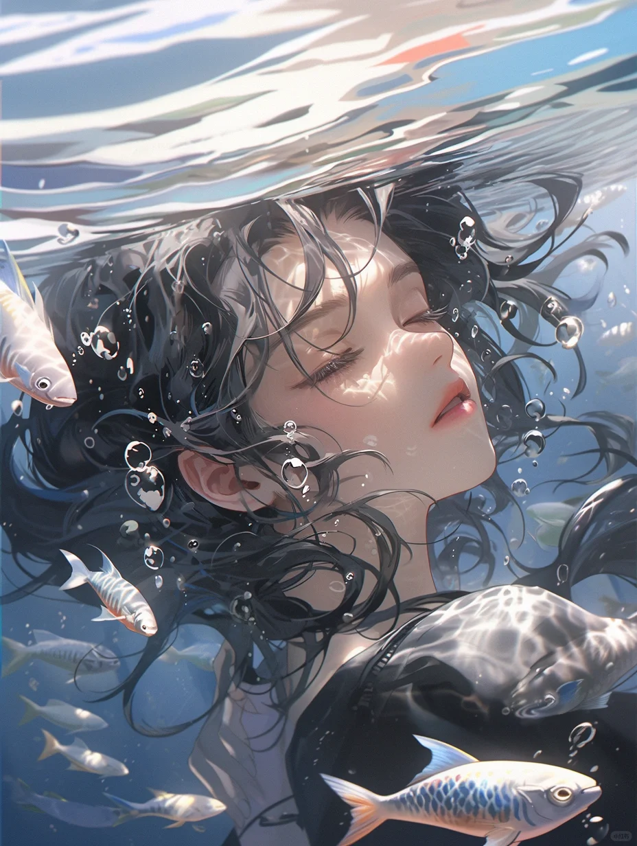 悬溺·水下摄影女孩【每日关键词①】