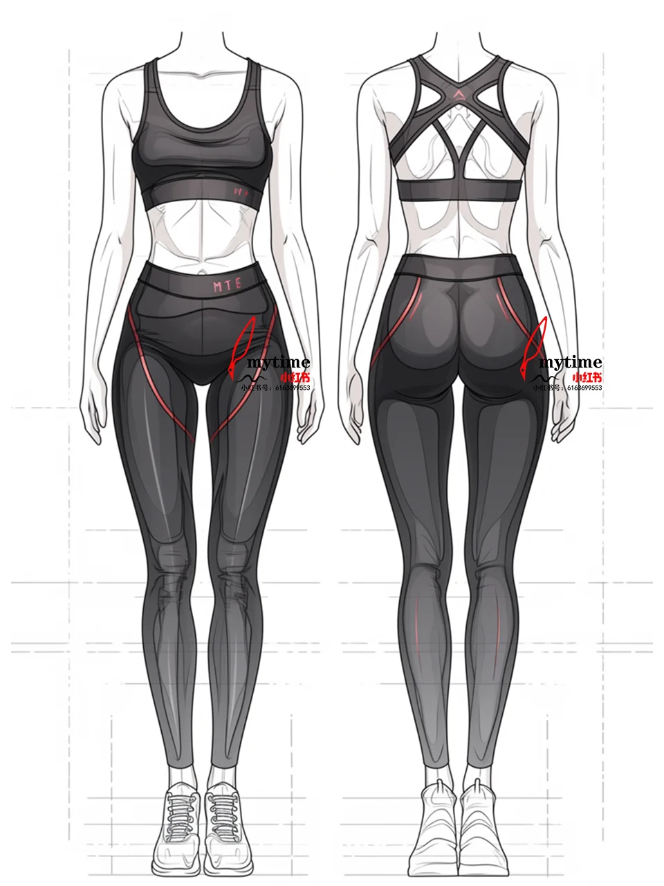 瑜伽服款式图｜AI服装设计