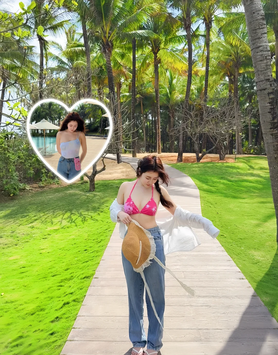 海边ootd｜胖妹kitty泳衣分享