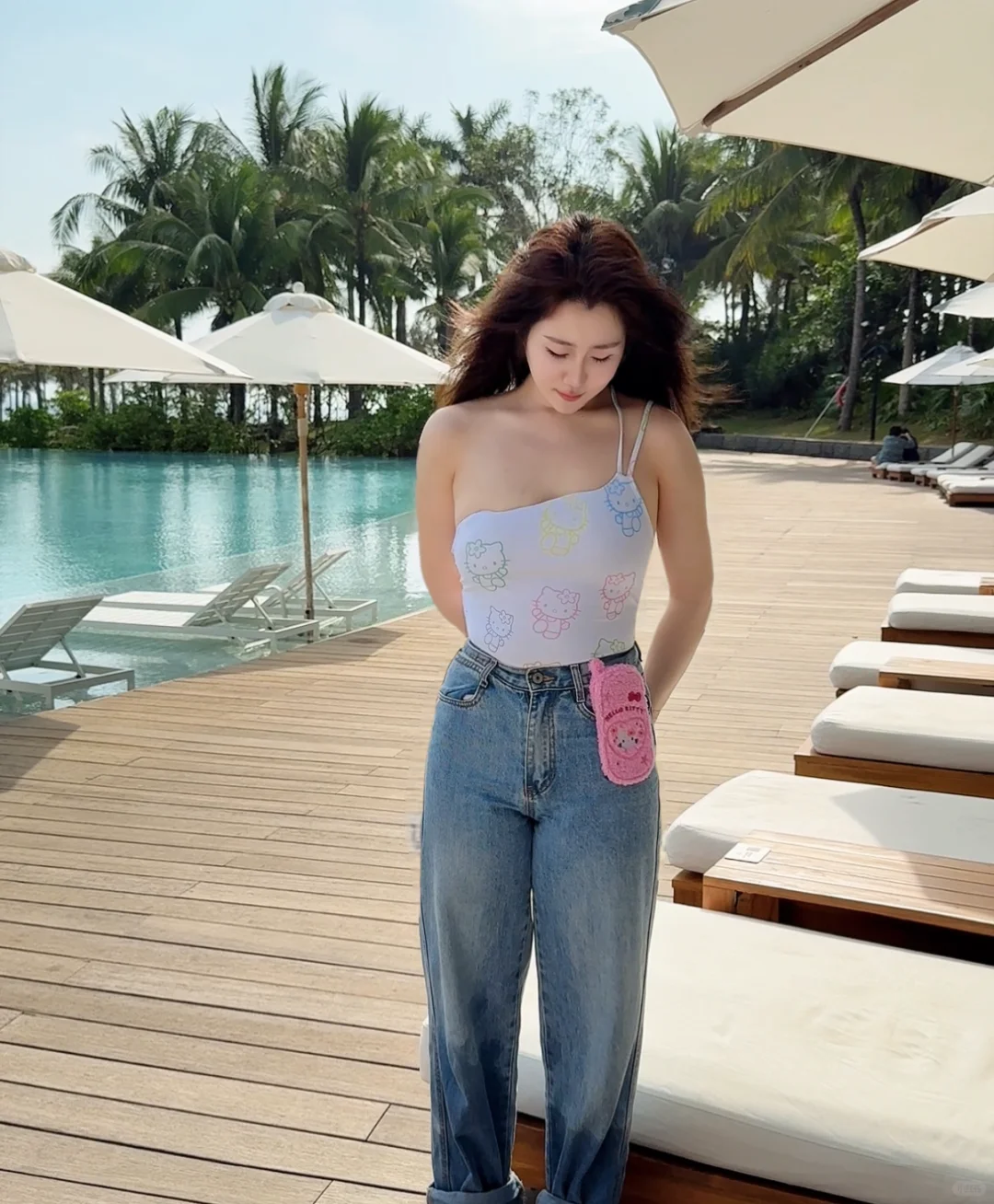 海边ootd｜胖妹kitty泳衣分享