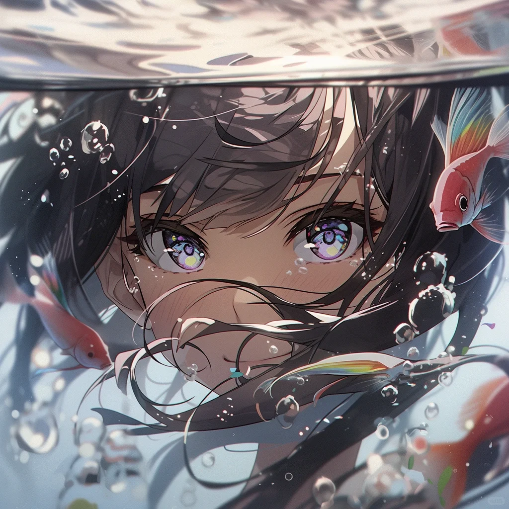 水下美女近景