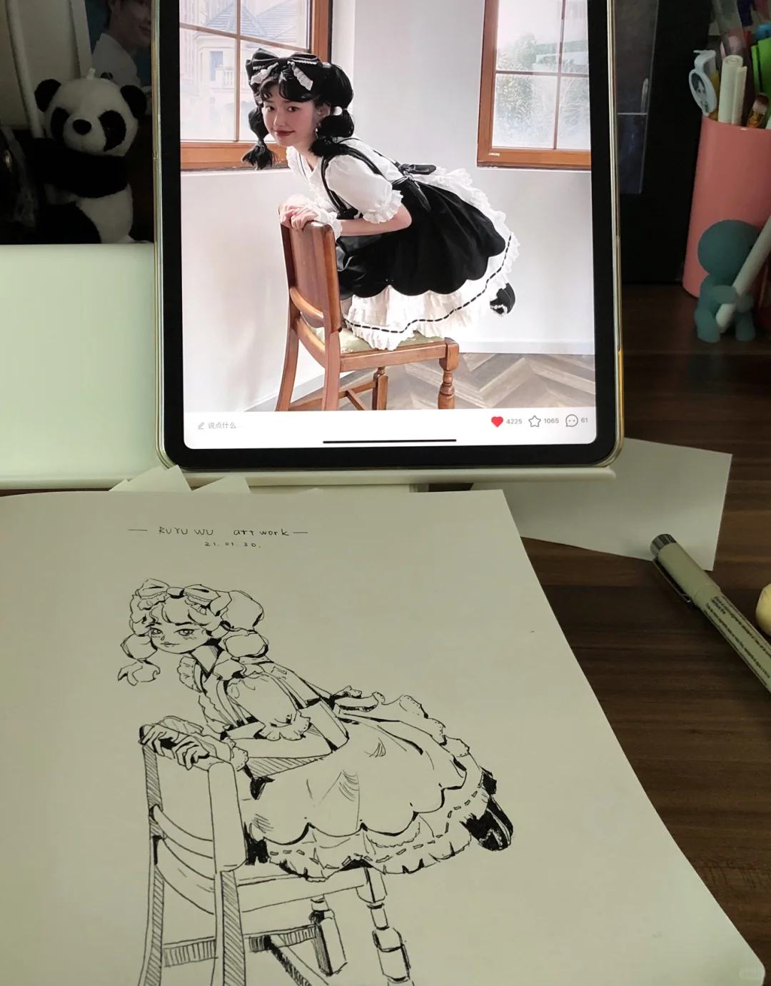 线条练习|我爱美女