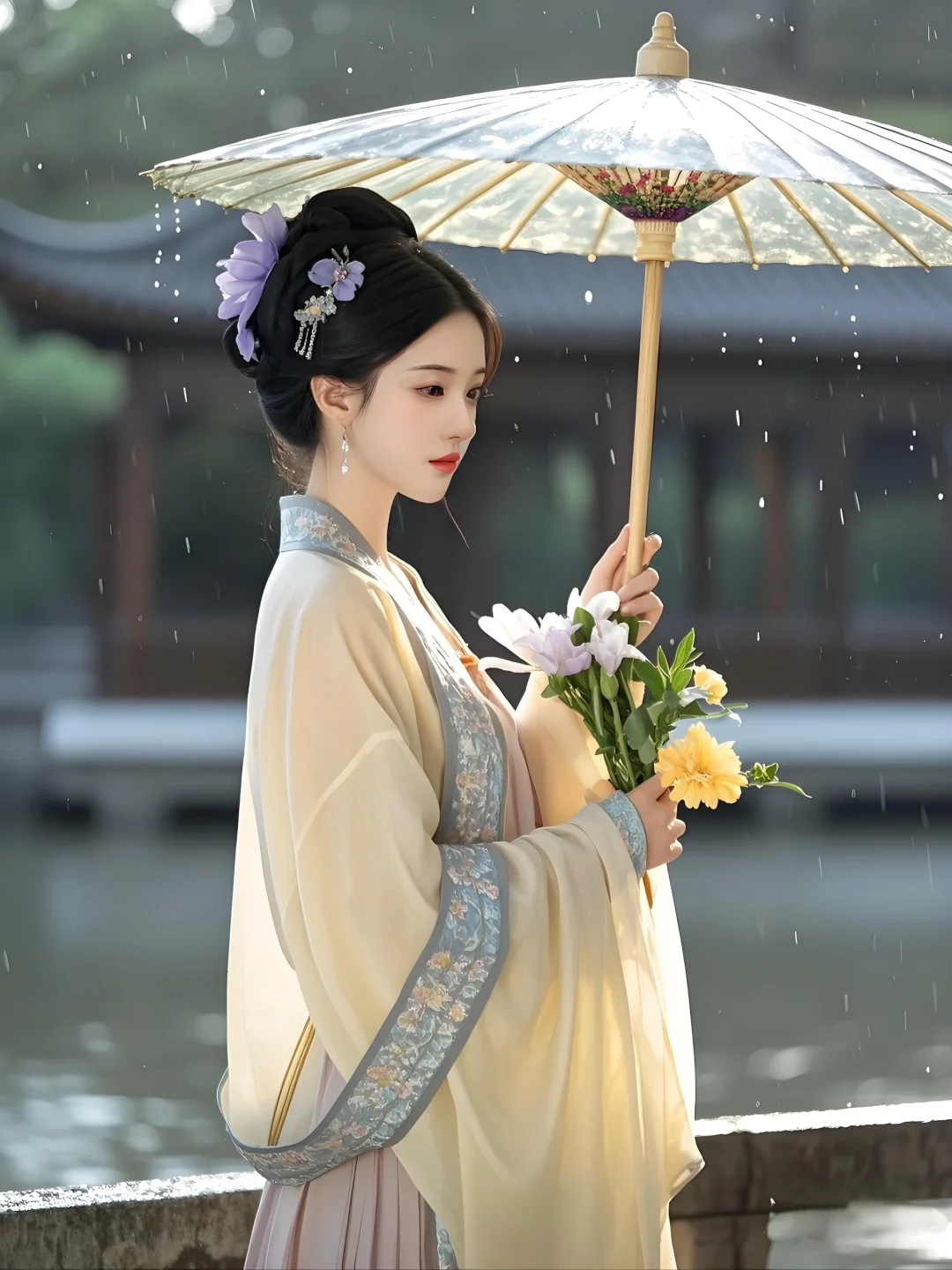 古风|手持油纸伞，美美的汉服写真。