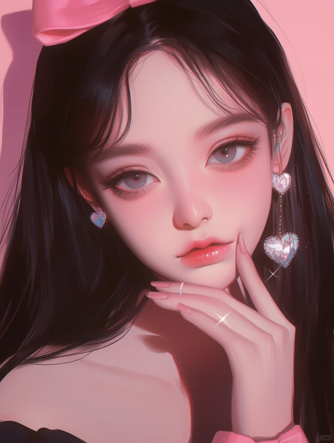 Midjourney 粉系少女
