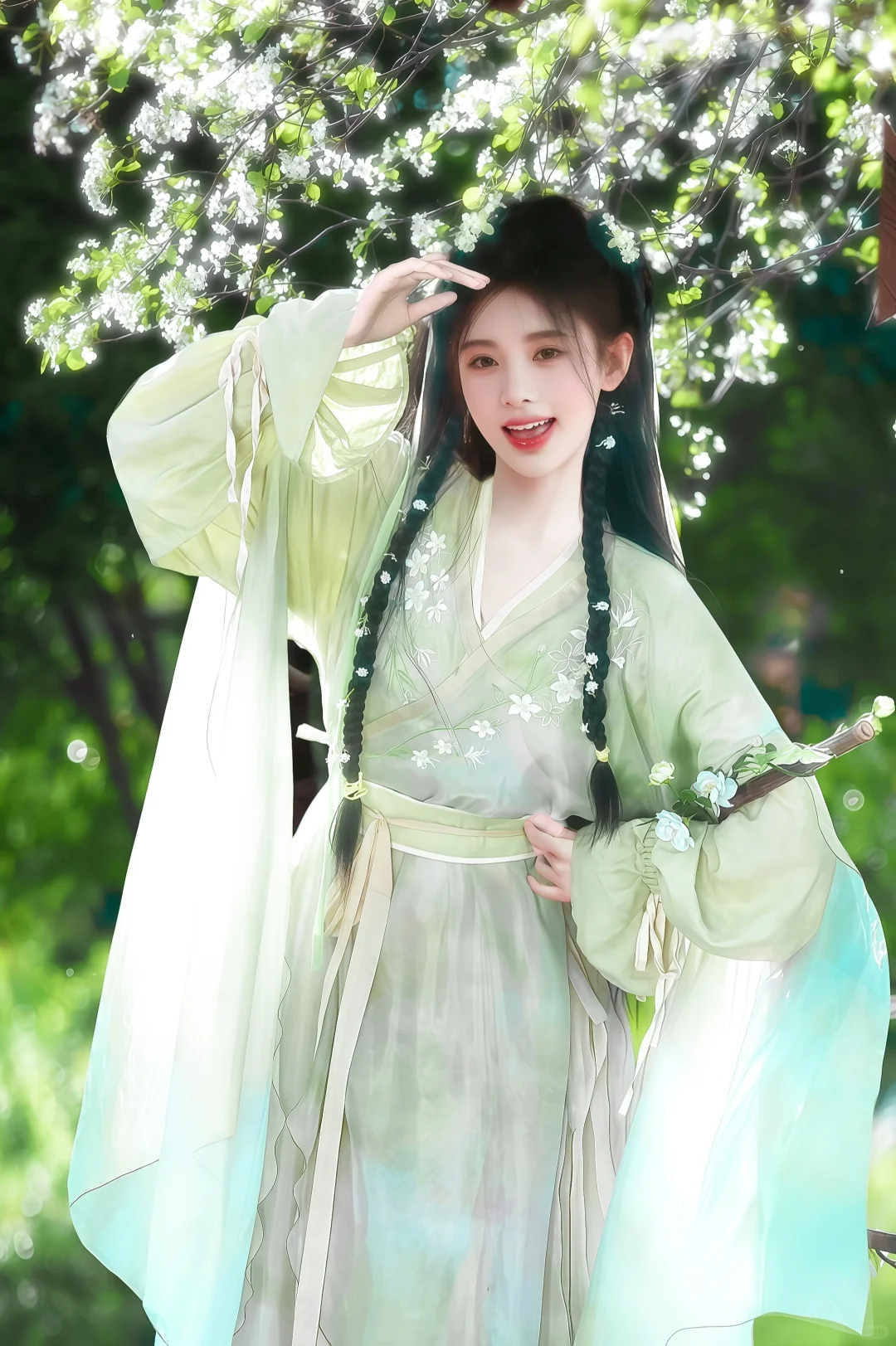 穿汉服的夏天太好拍了～🍉