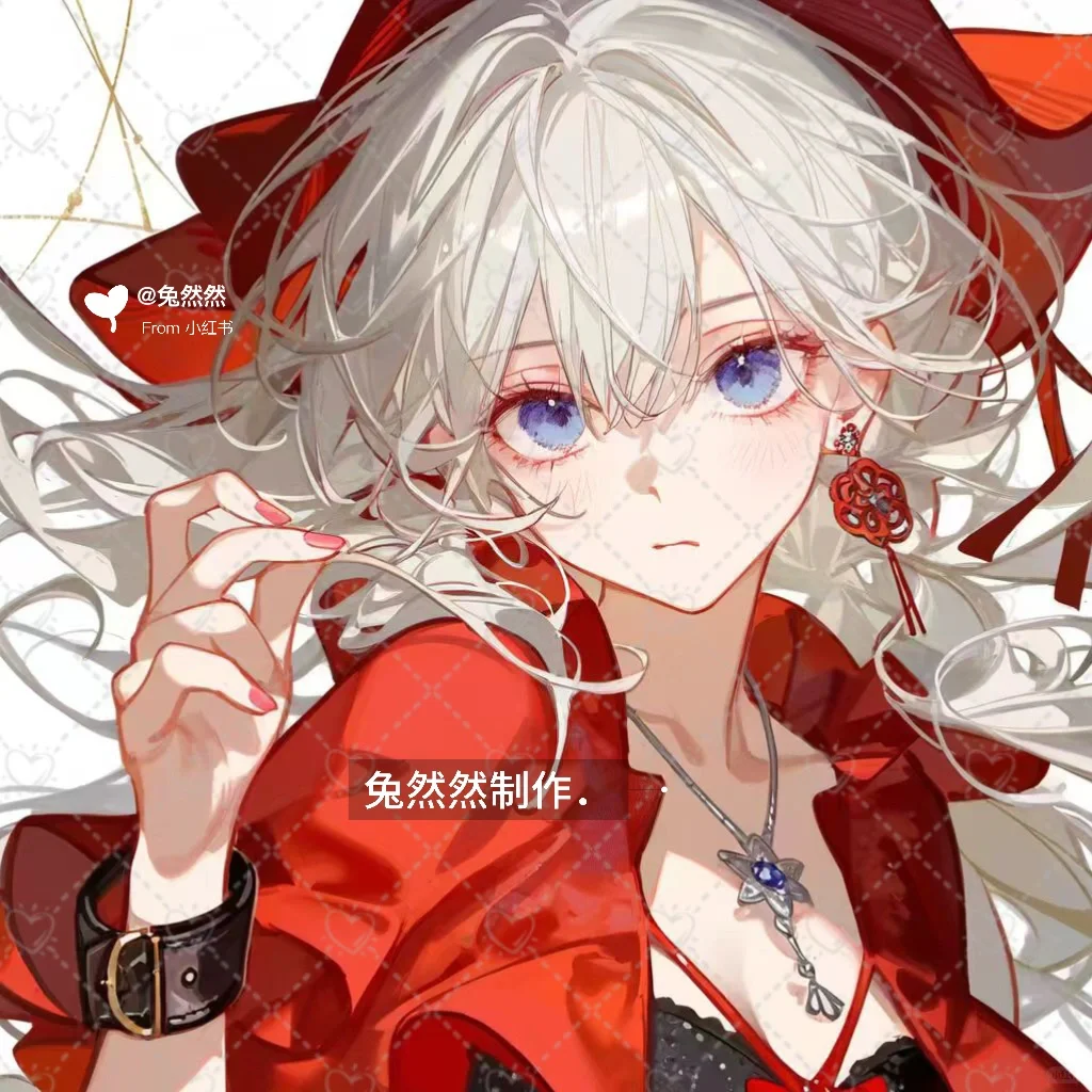 红衣白发女孩
