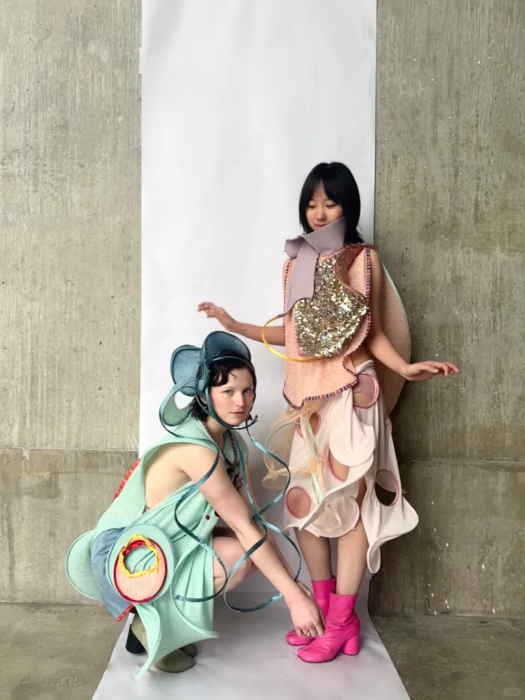 圣马丁Jersey秀场miumiu模特穿我做的美裙