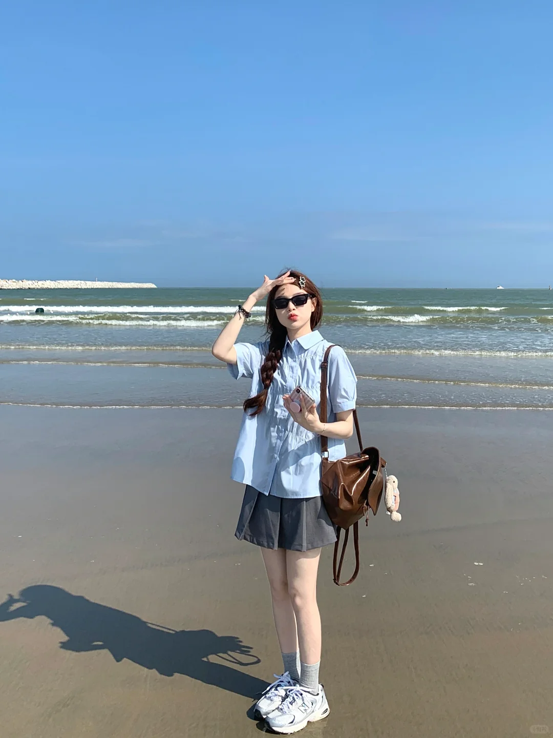 海边风真的好大啊啊！