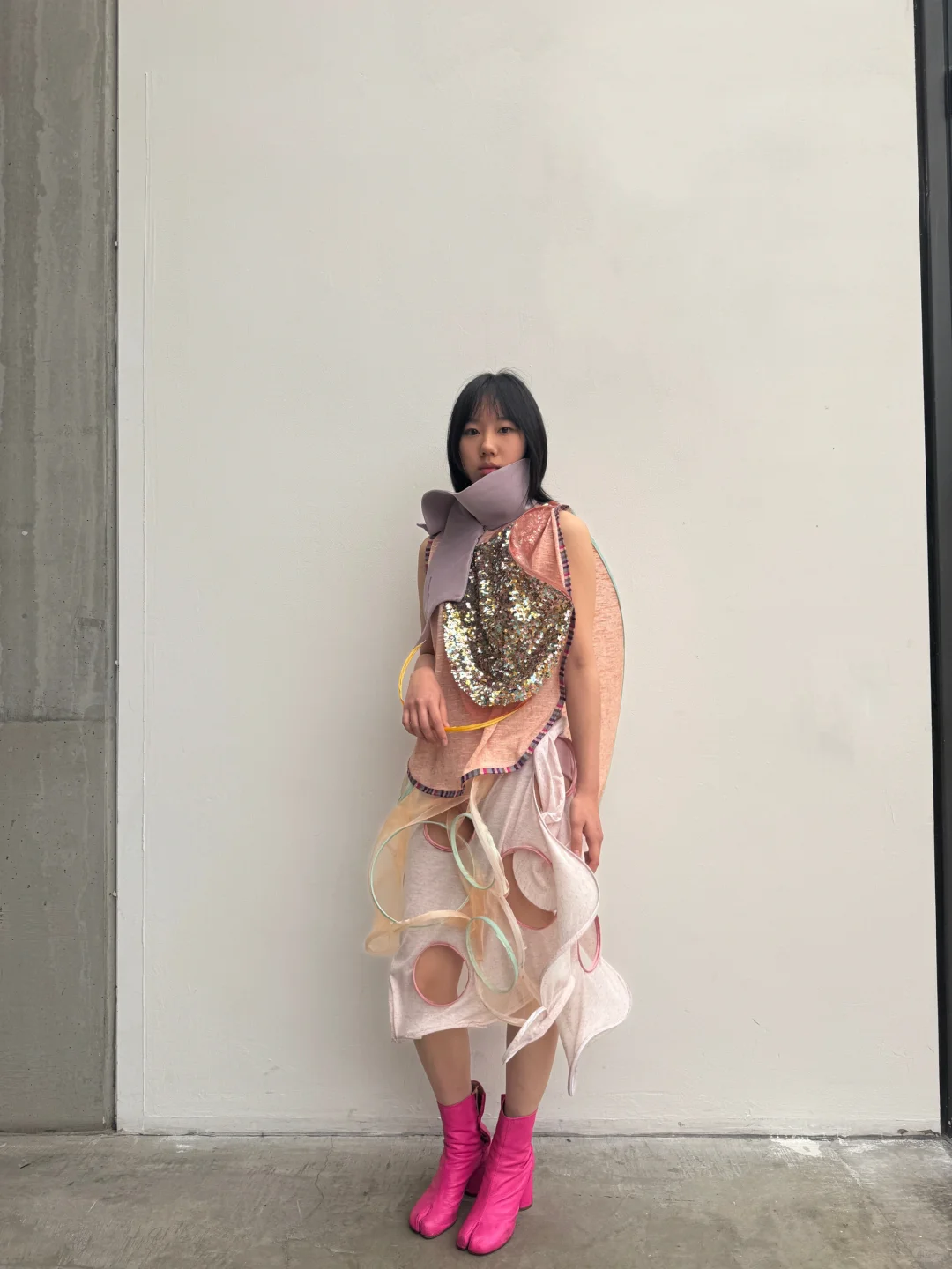 圣马丁Jersey秀场miumiu模特穿我做的美裙