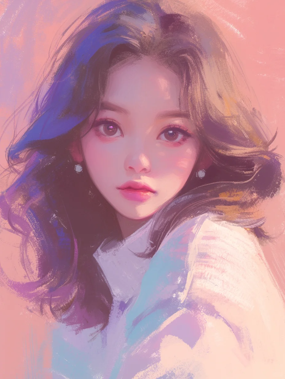 手绘风格女生头像（337）