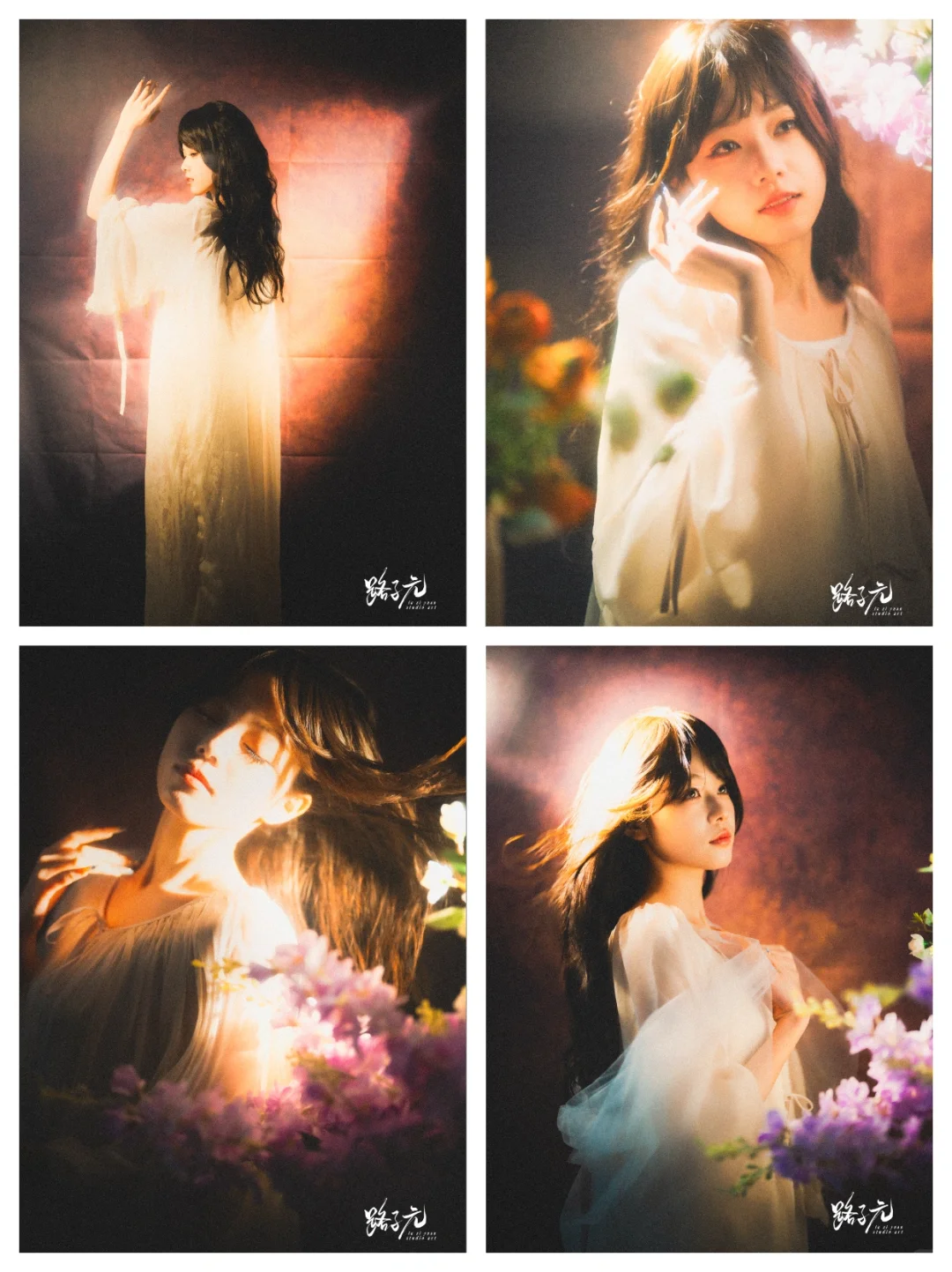 室内光影绮梦：花影交织的灵秀写真集