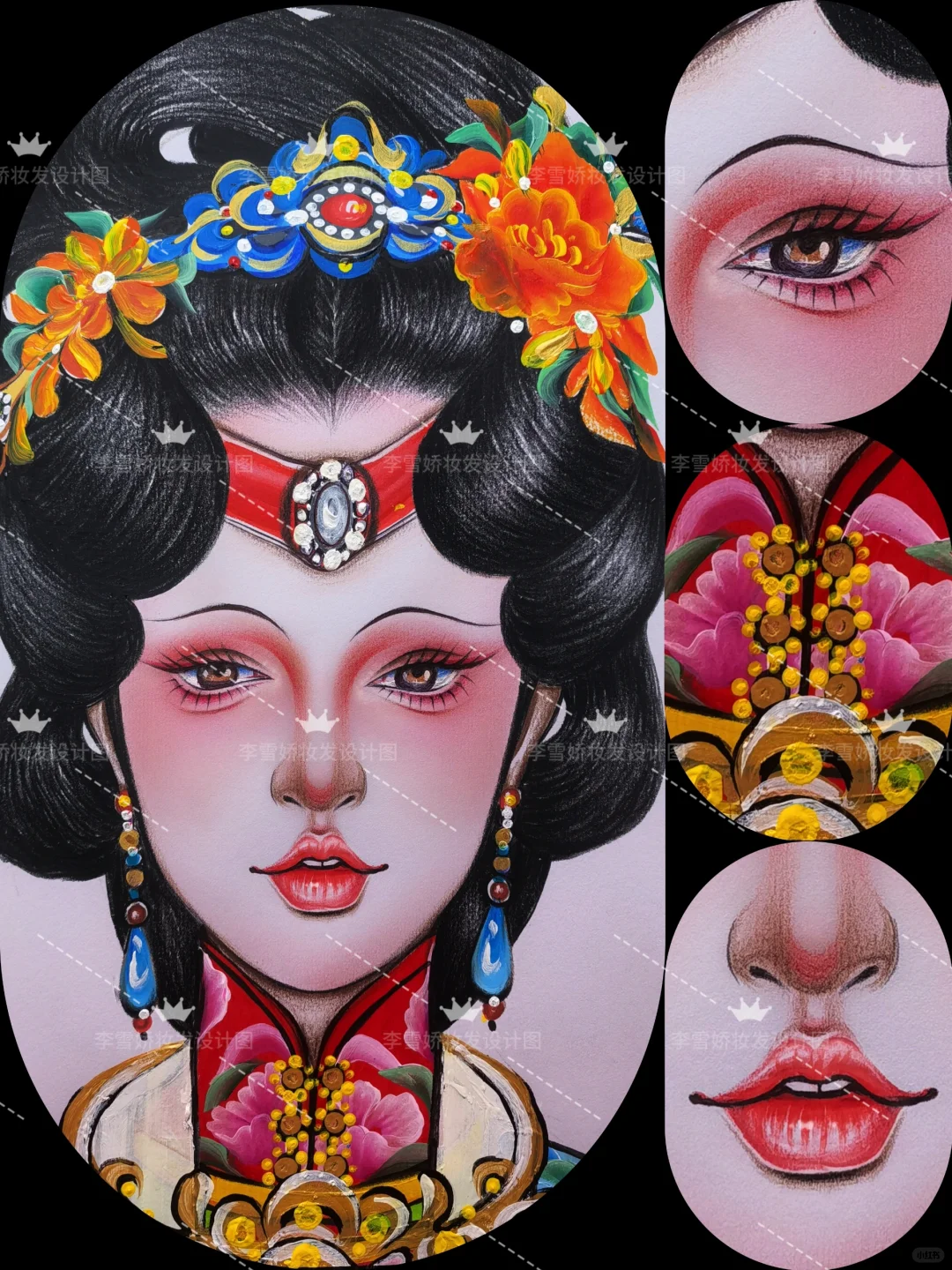 明制妆发设计图-纸妆美人图