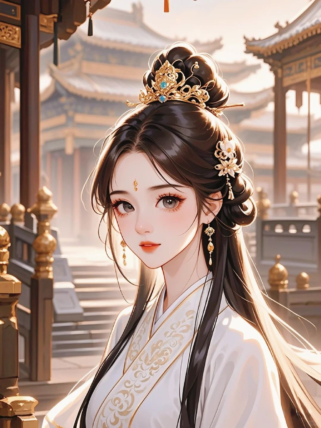倚东风，一笑嫣然，转盼万花羞落。