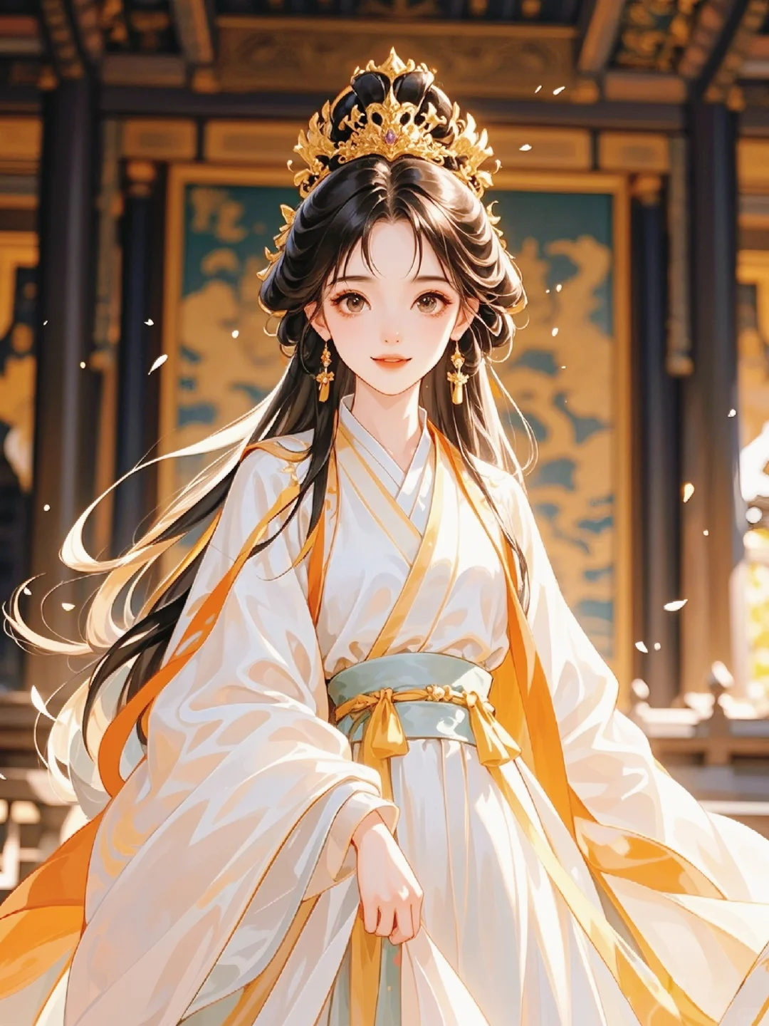 倚东风，一笑嫣然，转盼万花羞落。