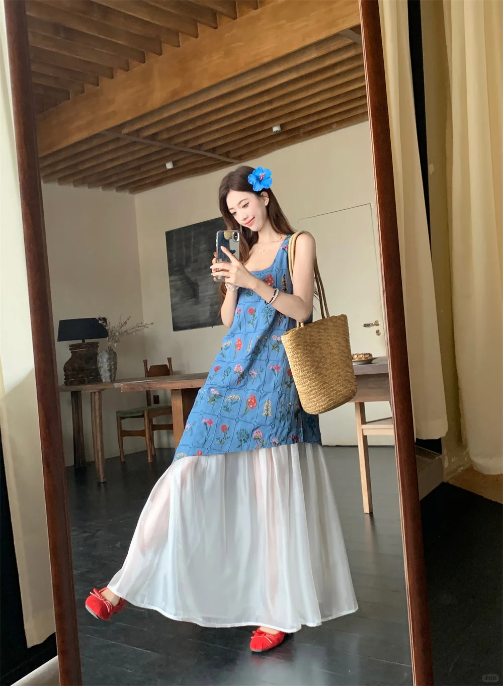 蓝底美人鱼这条裙子太出片了～