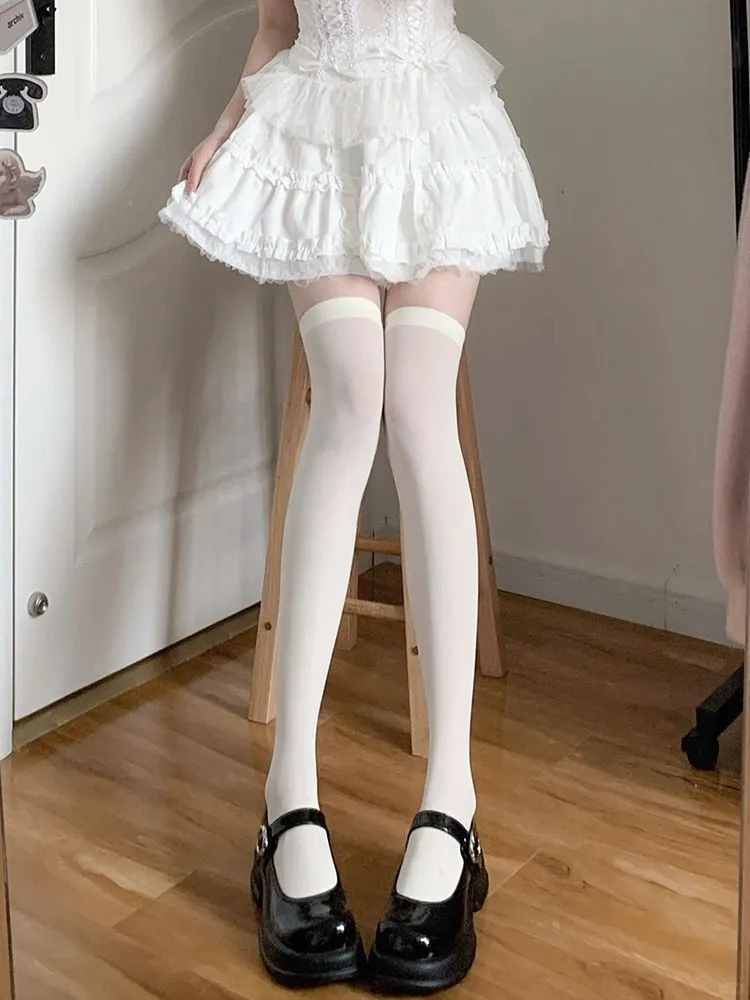 奶白袜子女春夏薄款🧦