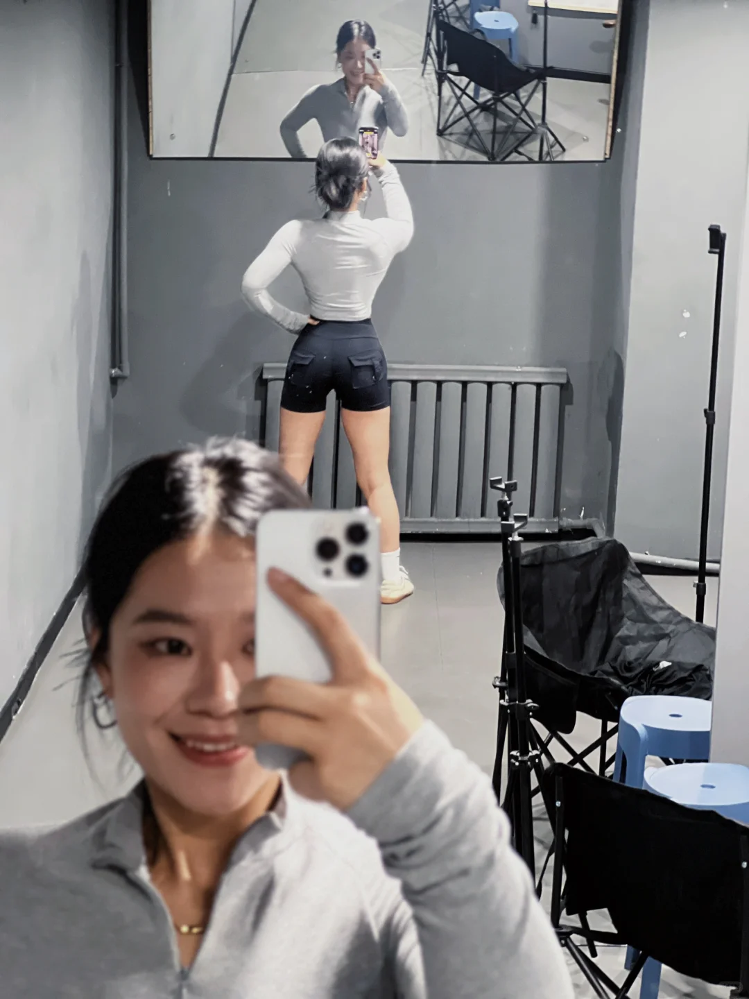 我们健身女爬坡是这样的️