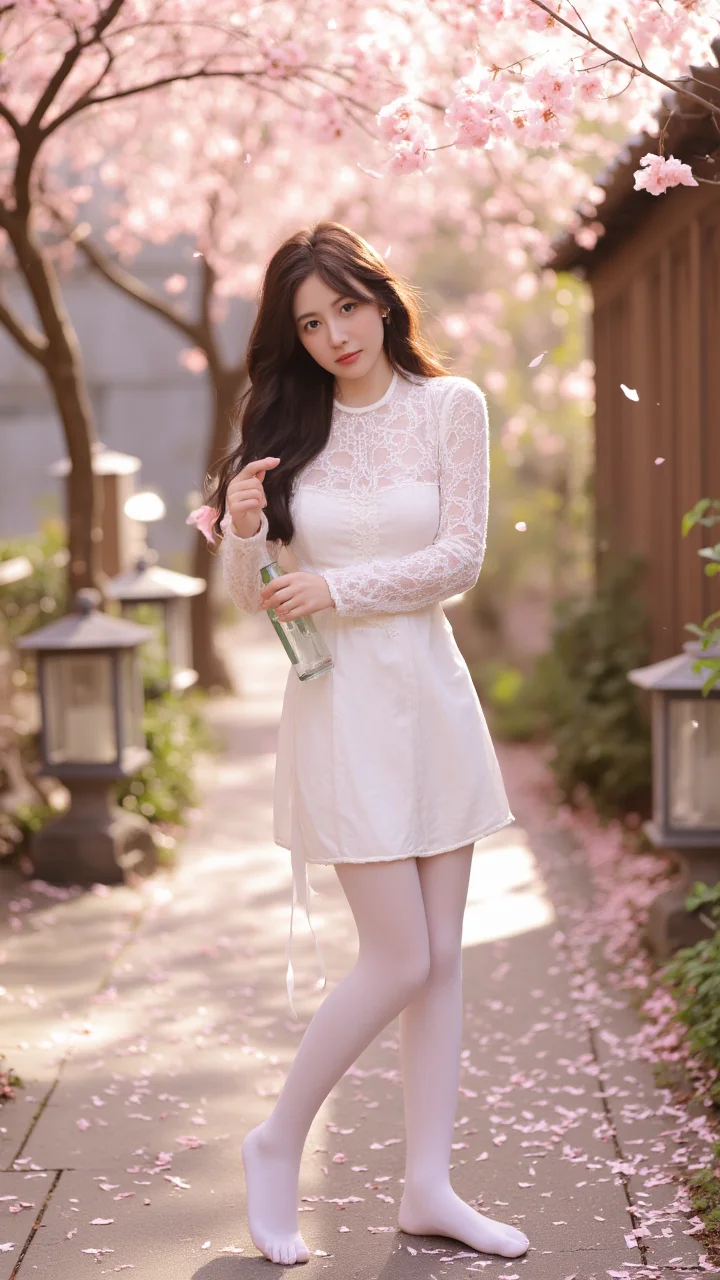 樱花吻过白丝🌸