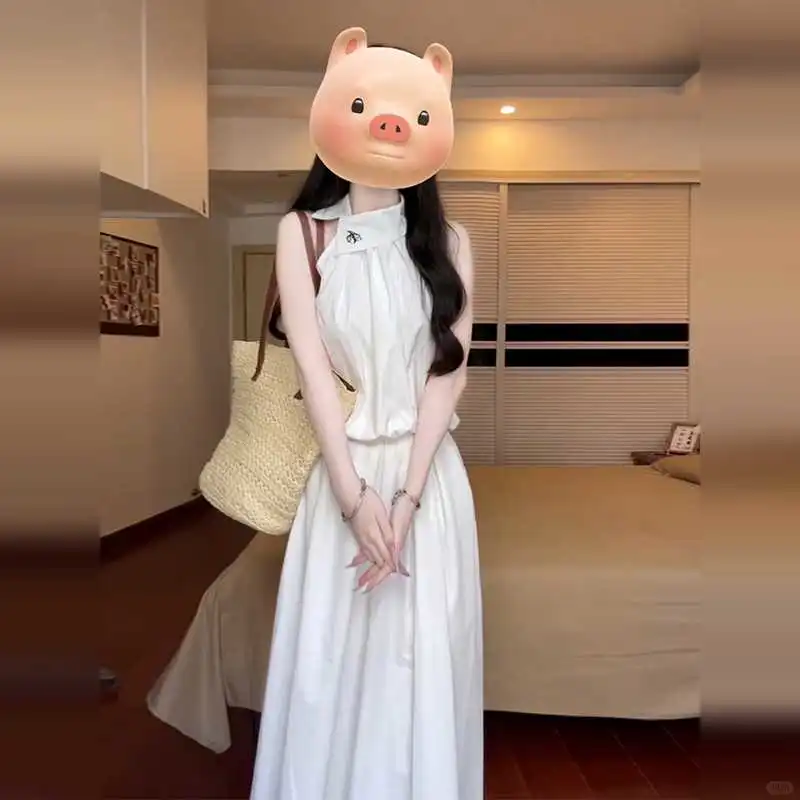 夏日必备?甜辣妹白色长裙