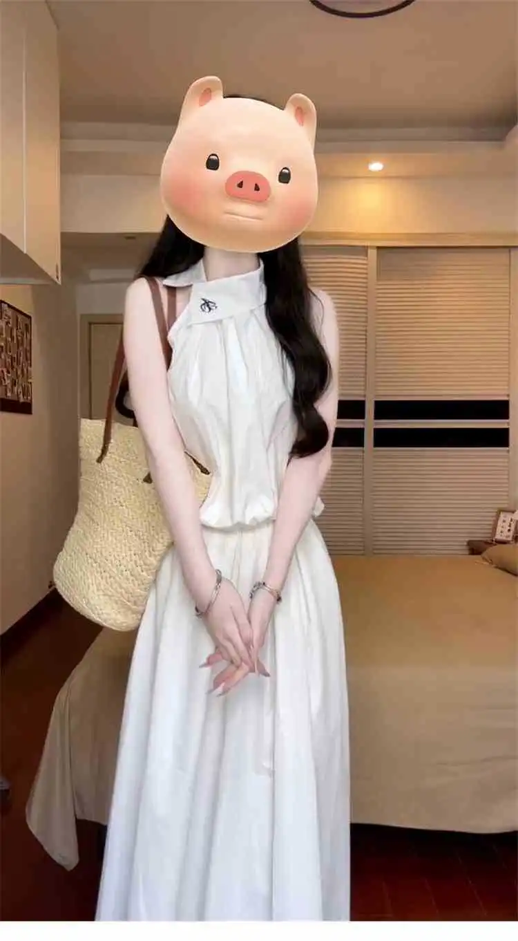 夏日必备?甜辣妹白色长裙