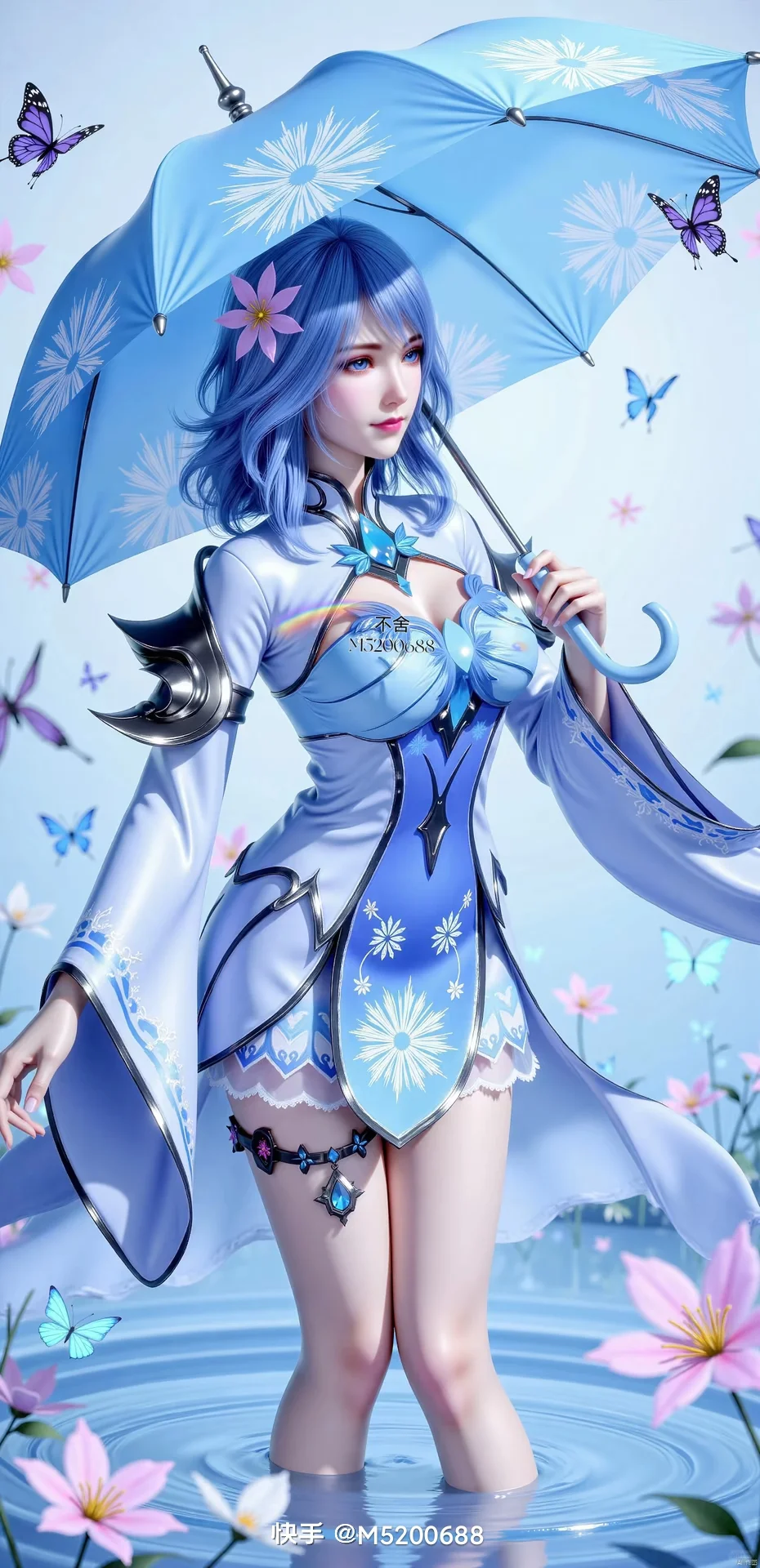 打伞的冰儿更美了