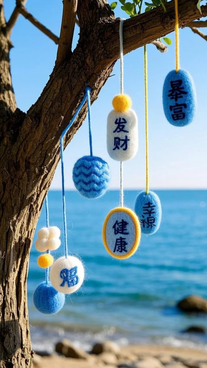 蓝色系背景图，招财好运连连