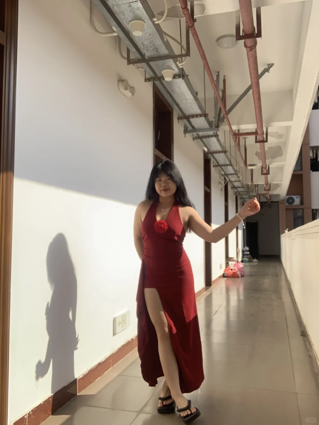 158｜130斤 微胖女生海边红裙子穿搭分享