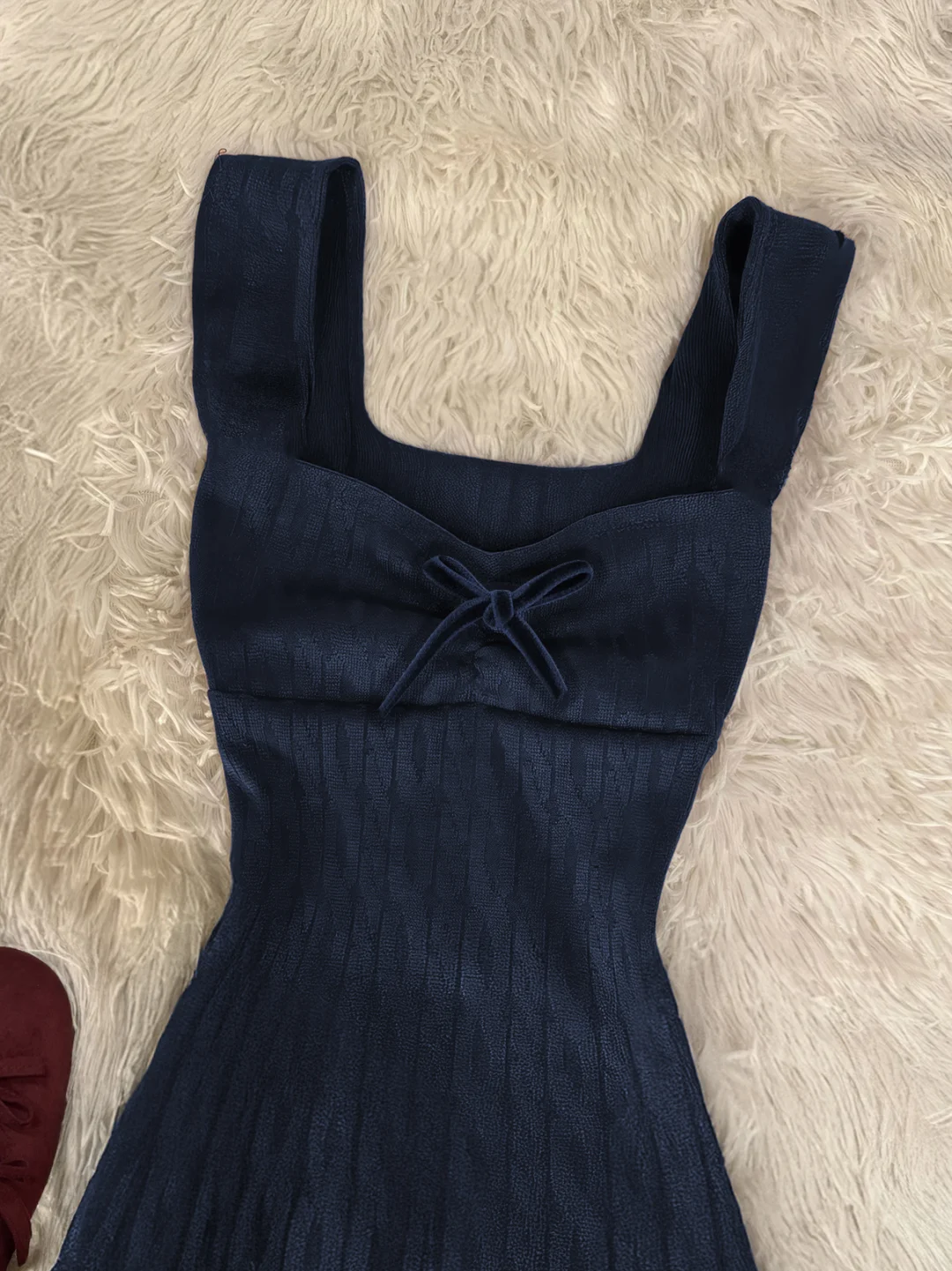 蓝色麻花针织吊带连衣裙🖤vintage古着~